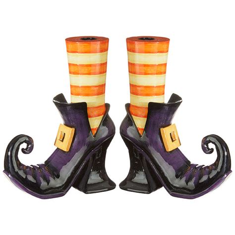 Bewitching Halloween Decor: Witch Shoe Candle Stands That Dazzle